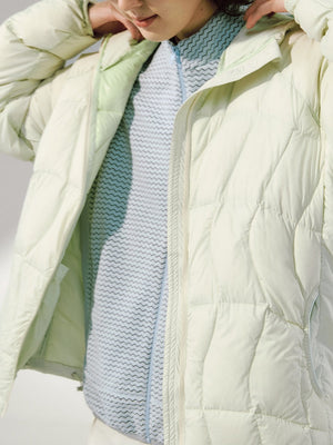 Dandelion Lightweight 90 Velvet Storage Down Hooded Jacket