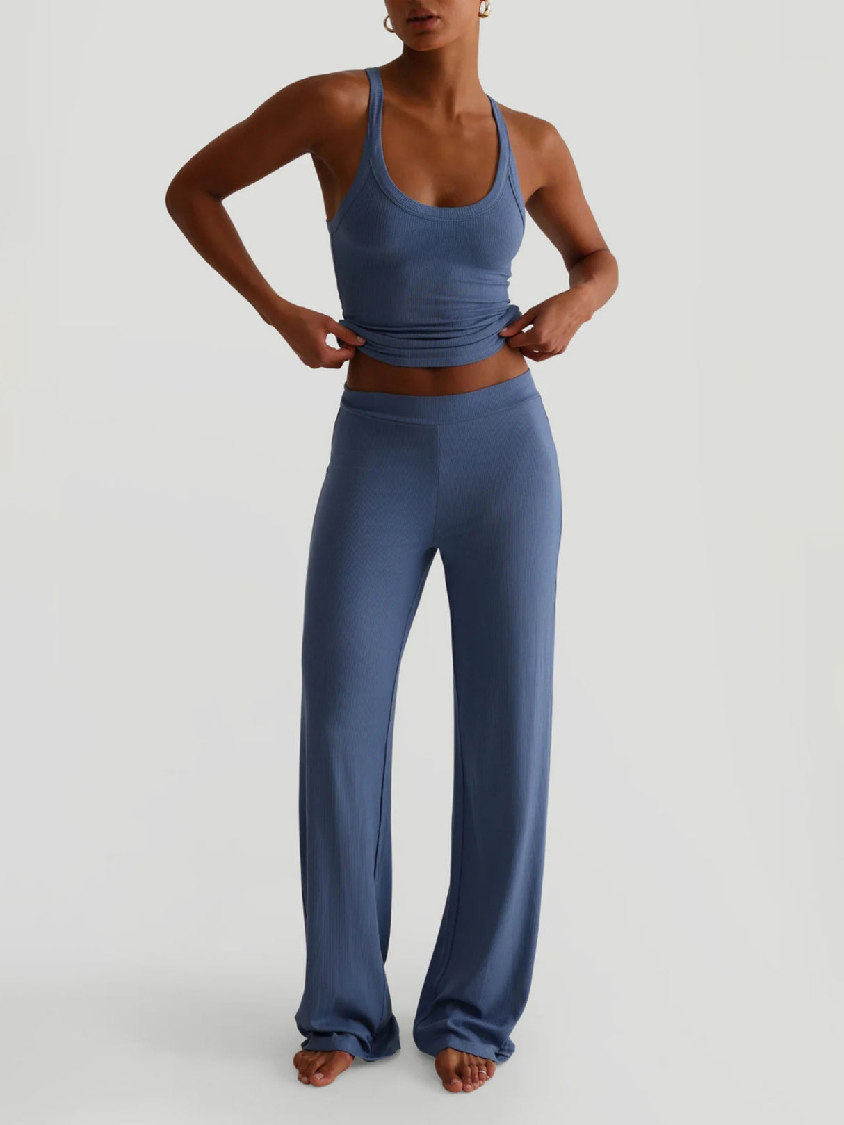 Tank Top Bodycon Trousers Exercise Yoga 2-piece Sets