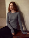 One-piece Seamless Crew Neck Pullover Sweater