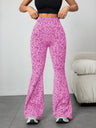 Leopard Print Abdominal Tightening And Buttock Lifting Flared Pants Fitness Exercise Pants