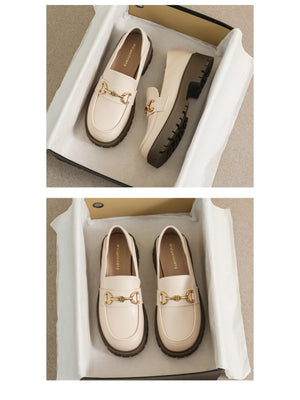 Liber Spring and Autumn Thick-soled Metal Buckle Women's Loafers