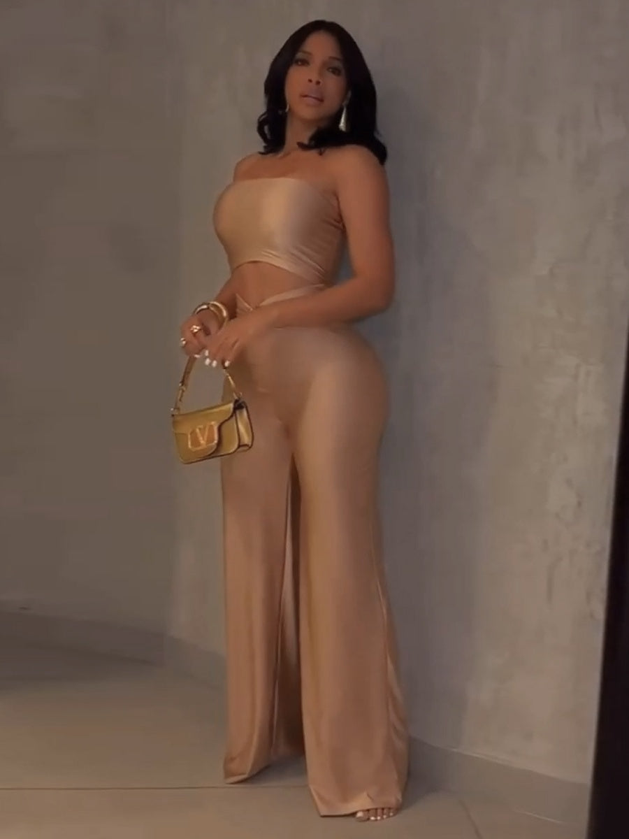 Navel Tube Top Jumpsuits