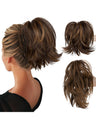 Short, Curled Ponytail Wig With Clip