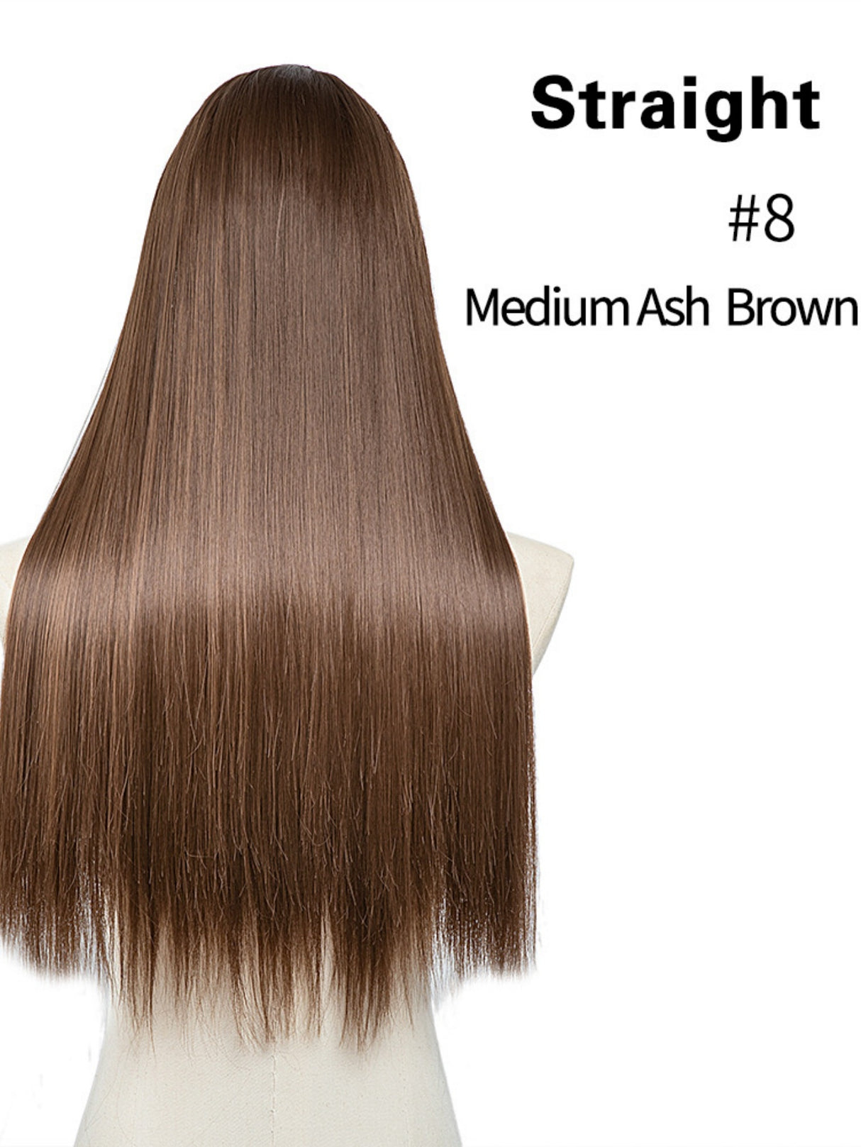 U-shaped Half-head Wig With Seamless Hair Extensions, One-piece Long Straight Wig