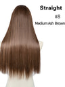 U-shaped Half-head Wig With Seamless Hair Extensions, One-piece Long Straight Wig