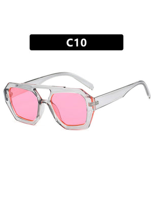 Double-bridge Irregular Leopard Print Sunglasses