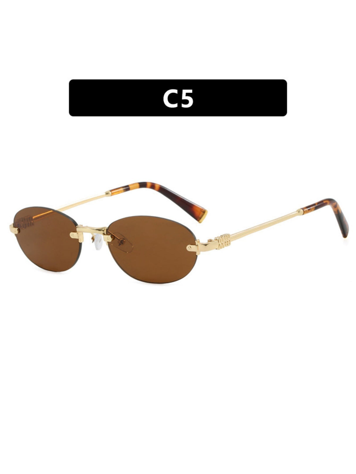 Oval Retro Frameless Sunglasses