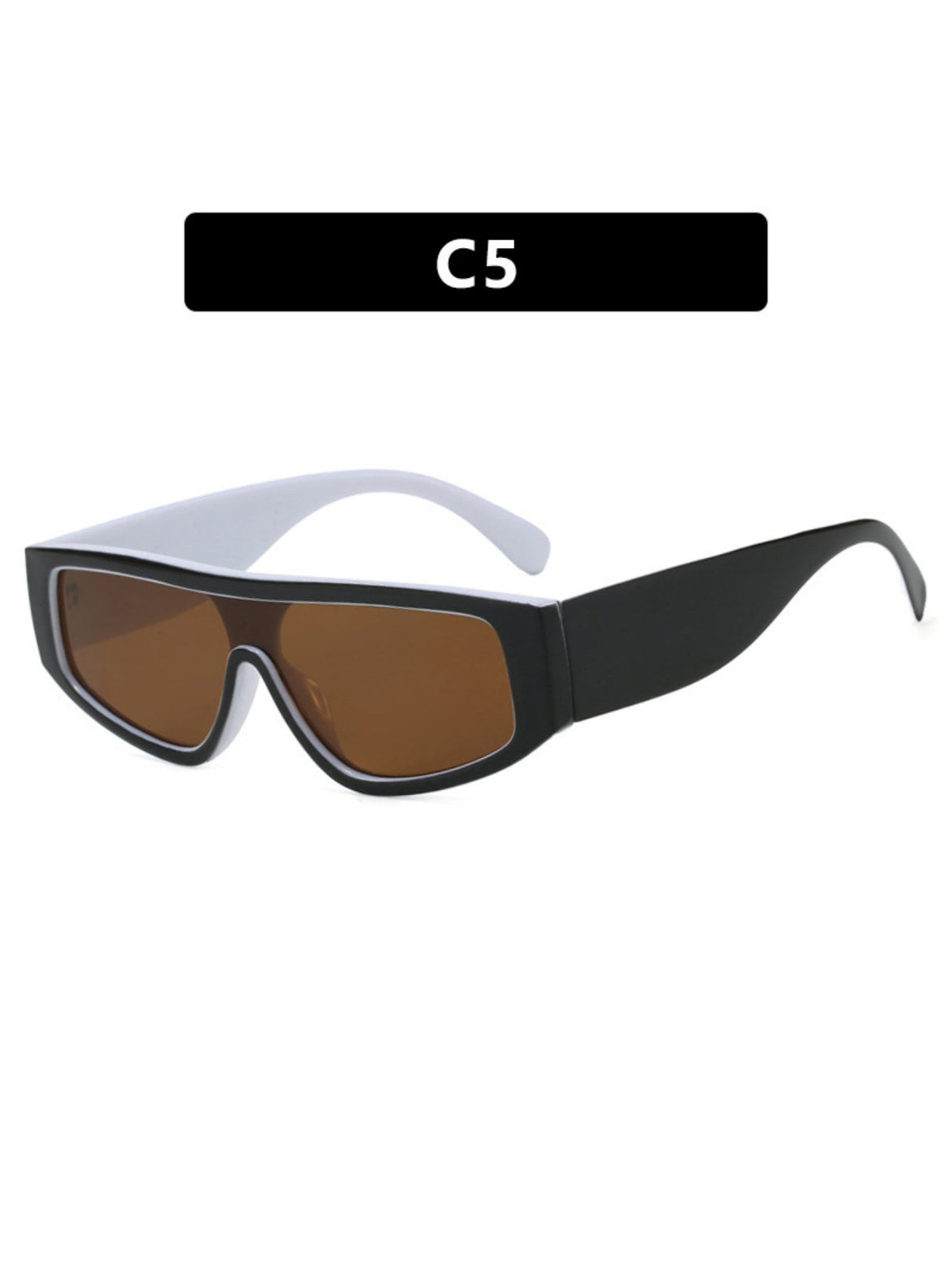 Lunettes de soleil élégantes à blocs de couleur