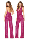 Sleeveless Halter Sequined Jumpsuit