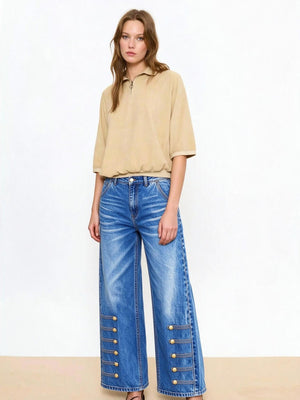 High-waisted Wide-leg Jeans