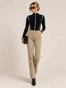 High-waisted Straight-leg Casual Trousers