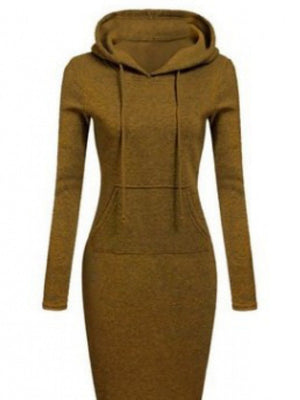 Long Bodycon Long Sleeve Dress Hoodies