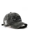 Washed Distressed Letter Embroidery Baseball Caps
