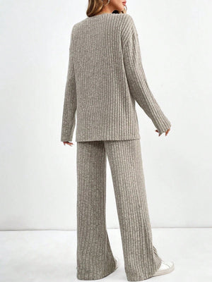 Liber Spring Women's Splicing Solid Color 2-piece Sets