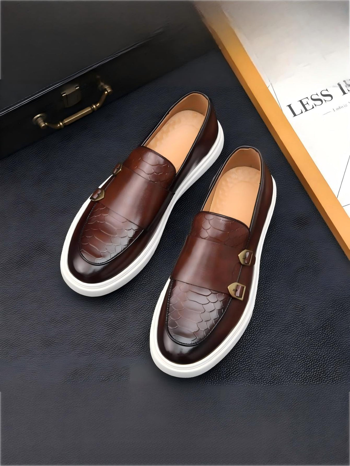 Snakeskin Embossed Slip-on Loafers