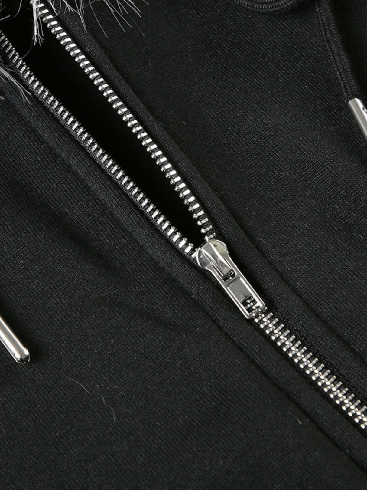 Fleece-lined For Warmth Double-ended Zipper Plush Patchwork Hoodies Jackets