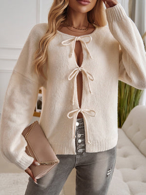 Lace up Bow Hollow Sweaters