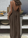 Lace-up Backless Loose-fitting Spaghetti Strap Long Dress