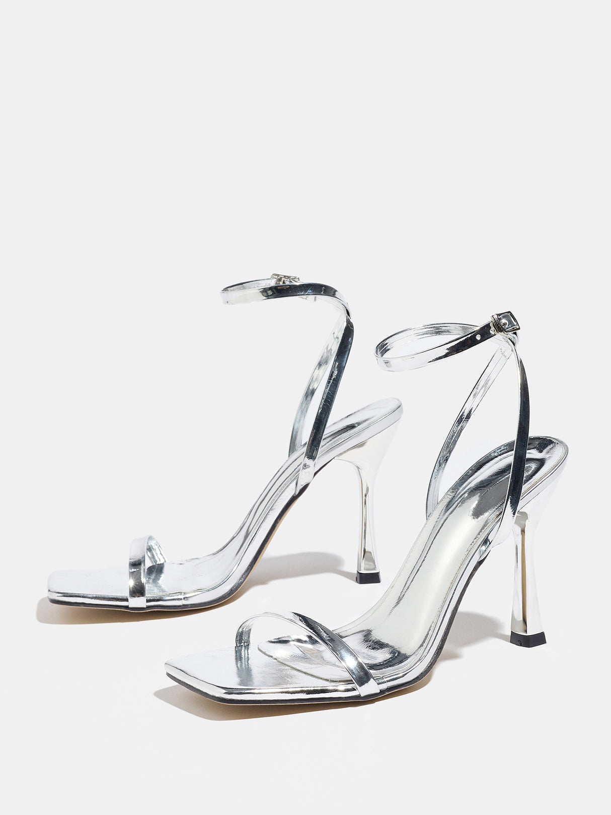 Metallic High-heeled Sandals