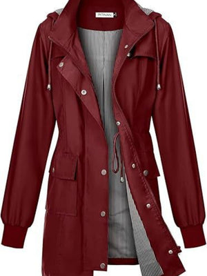 Mid-length Lightweight Raincoat Water Proof Mountain Climbing Outdoor Windproof Detachable Hood Trench Coats