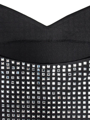 Robes de soirée courtes et mini à col orné de strass, coupe ajustée, cache-cœur, scintillantes