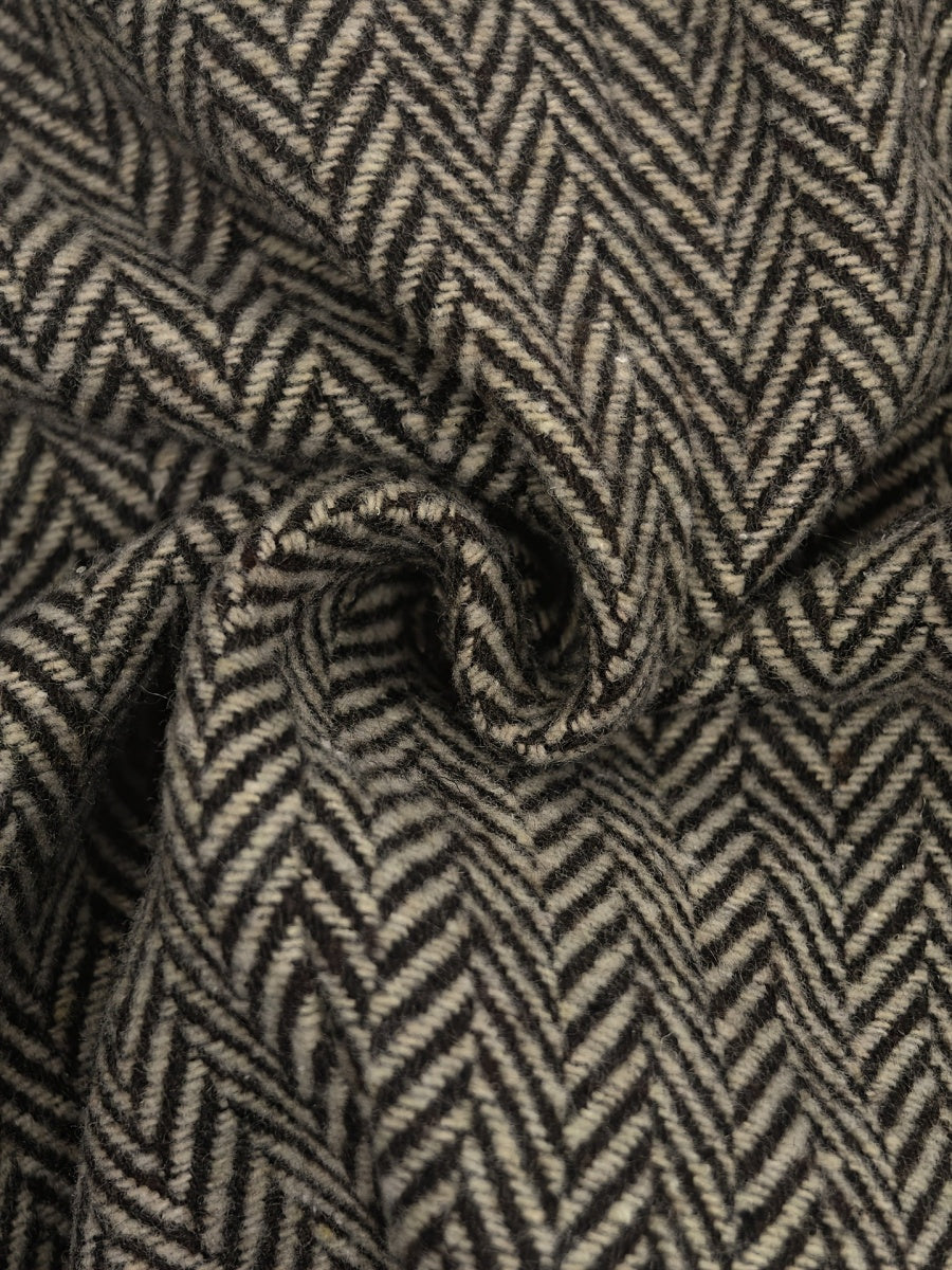 Herringbone Fabric Flower Brooch Commuting Women's Blazers