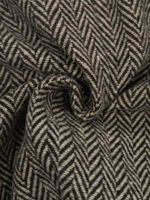 Herringbone Fabric Flower Brooch Commuting Women's Blazers