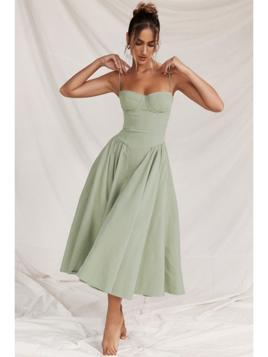 Camisoles Big Swing Solid Color Midi Dresses