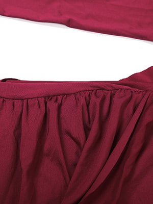 Backless Long-sleeved Solid Color Temperament Sexy Slim Long Dress Women's Clothing