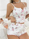 Suspender Shorts Set With Bow Pajamas