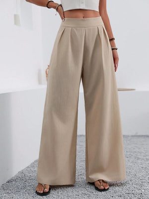 Pocket High Waist Wide Leg Pants
