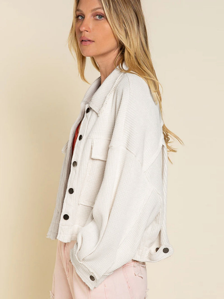 Liber Autumn Women's Buttons, Pocket Solid Color Short Jackets