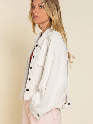 Liber Autumn Women's Buttons, Pocket Solid Color Short Jackets