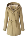 Mid-length Lightweight Raincoat Water Proof Mountain Climbing Outdoor Drawstring Windproof Trench Coats