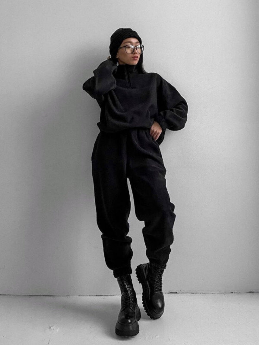 Liber Autumn women's zipper pullover sweatshirt long sleeve two-piece suit