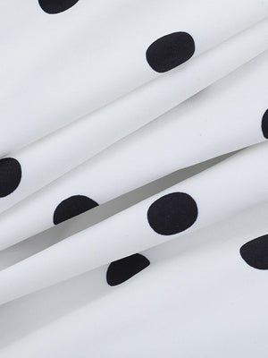 Polka Dots Printed A-line Halter Neck Short Dress