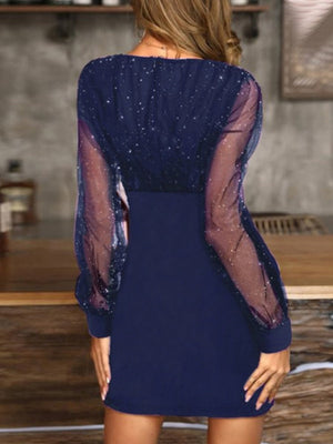 Liber Spring Women's Sequins Solid Color Mini&Short Dresses