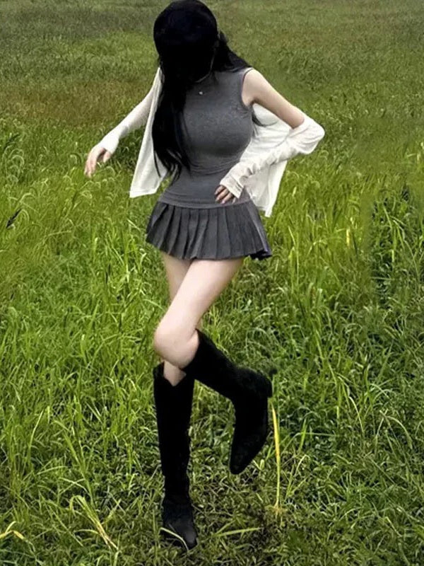 Stylish, Slimming, High-waisted, Anti-exposure A-line Pleated Midi Skirt