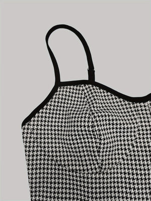 Plaid Camisoles Wide Leg Commuting Jumpsuits