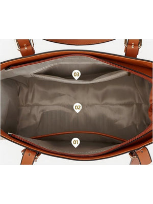 4-piece Crocodile-embossed Tote Bag Set