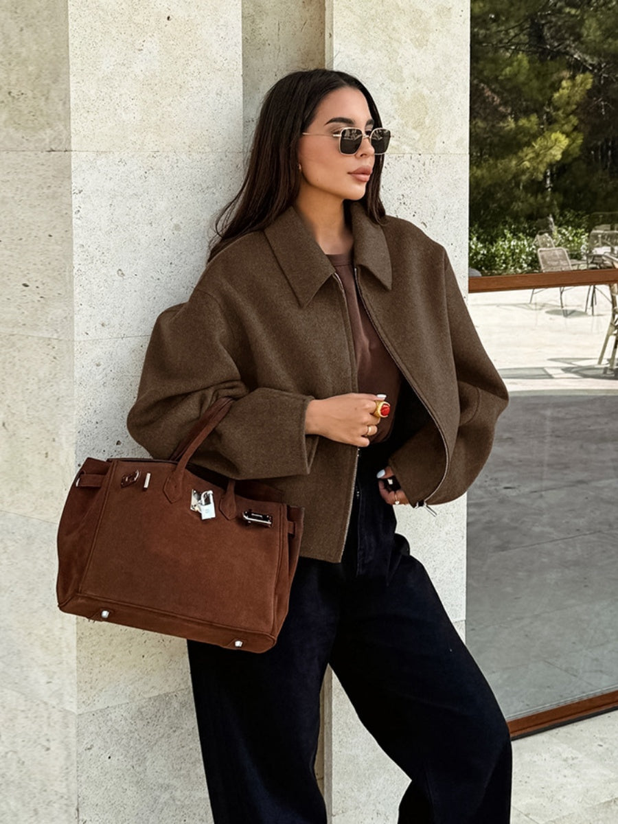 Brown Zip-Front Jacket