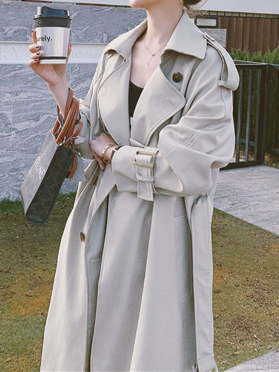 Waist Mid-length Leisure Trench Coats