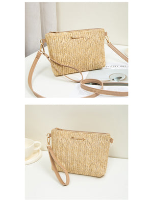 Resort Striped Straw Crossbody Bag