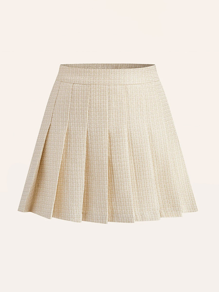 Sleeveless Vests Pleated Midi Skirt Commuting Set 2-piece Sets