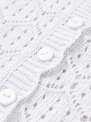 Comfortable And Casual Openwork Cropped Knit Shorts Two-piece Set