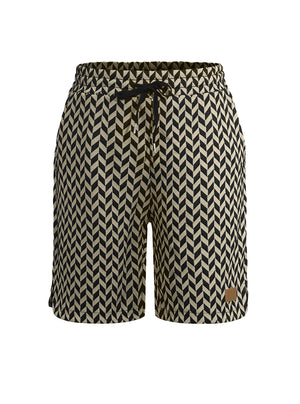 Herringbone Pattern Breathable Stretch Five Points Shorts