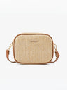 Holiday Straw Woven Oval Crossbody Bag