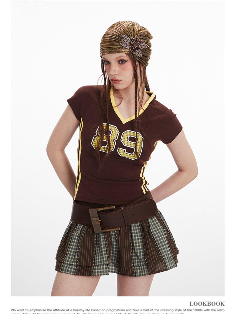 Liber Summer Women's Contrasting colors Letters/Numbers/Words T-shirts