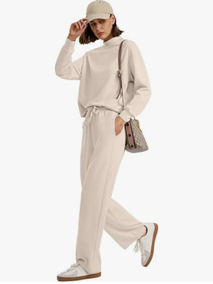 Sports Casual Suit Long-sleeved Pullover Sweatshirt Wide-leg Pants 2-piece Sets
