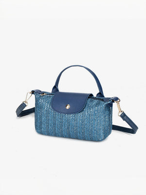 Vacation Patchwork Straw Crossbody Bag